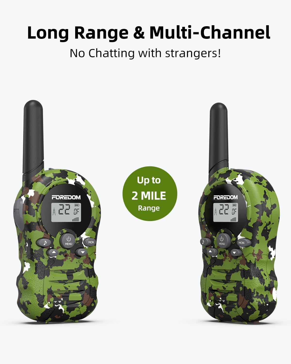 Walkie Talkies para niños de largo alcance, juguetes para exteriores para niños de 4, 5, 6, 7, 8-10, 12 años, regalo de cumpleaños, paquete de 2