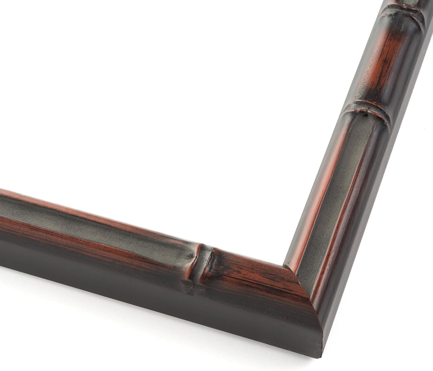 Marco de bambú marrón de 34 x 28 pulgadas con acabado café oscuronogal. Ancho del marco de madera maciza 0.75 pulgadas. Profundidad interior de 0.5