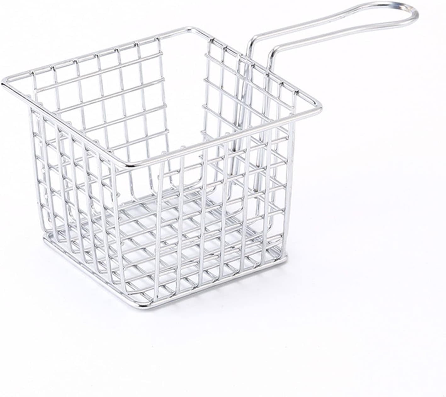 Mini cesta cuadrada para papas fritas, soporte de metal para servir papas fritas, cestas de presentación de alimentos para restaurante casero