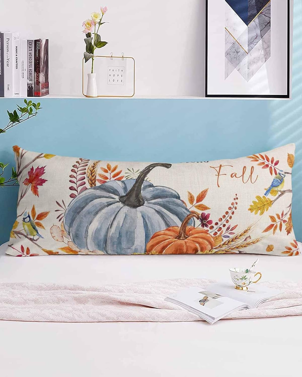 Funda de almohada corporal de otoño de Acción de Gracias, fundas de almohada suaves decorativas para sofá largo y lumbar, funda de cojín con cierre