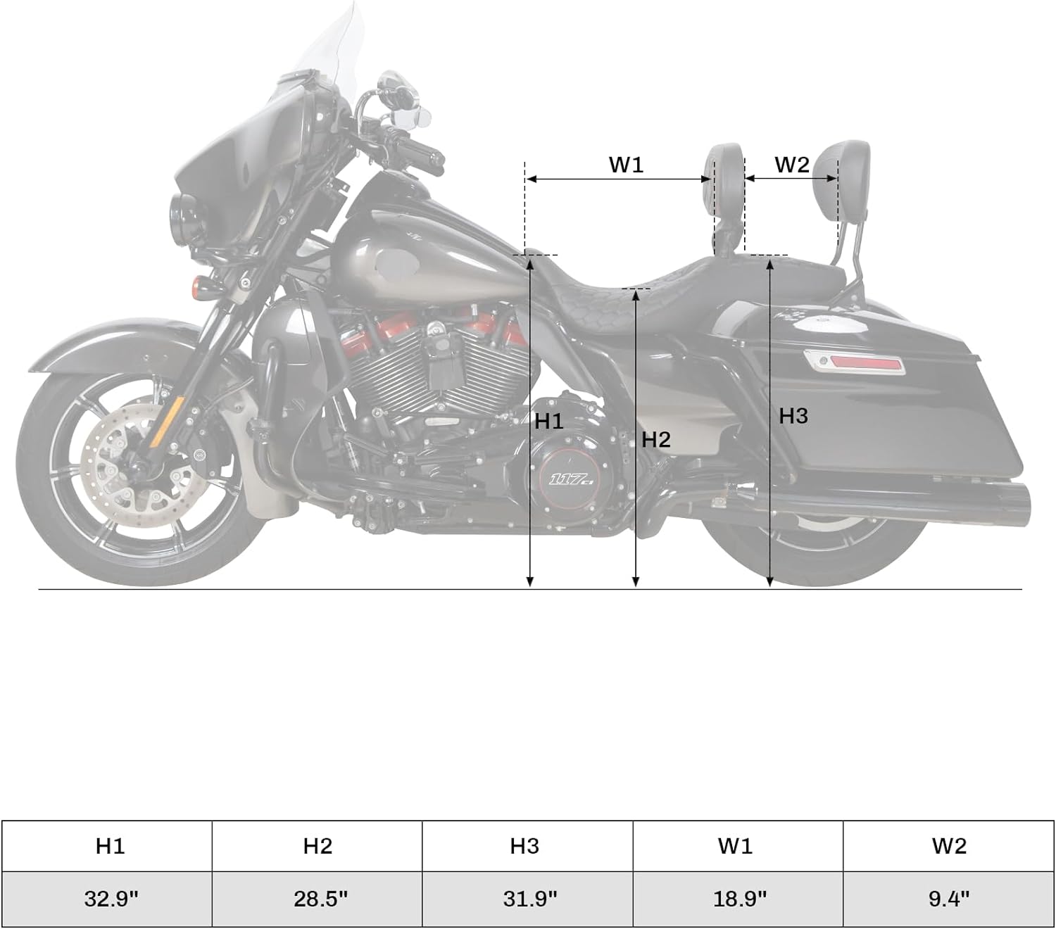 Asiento de motocicleta con respaldo para Harley Davison Electra Glide Classic Street Glide Road Glide 2009-posterior