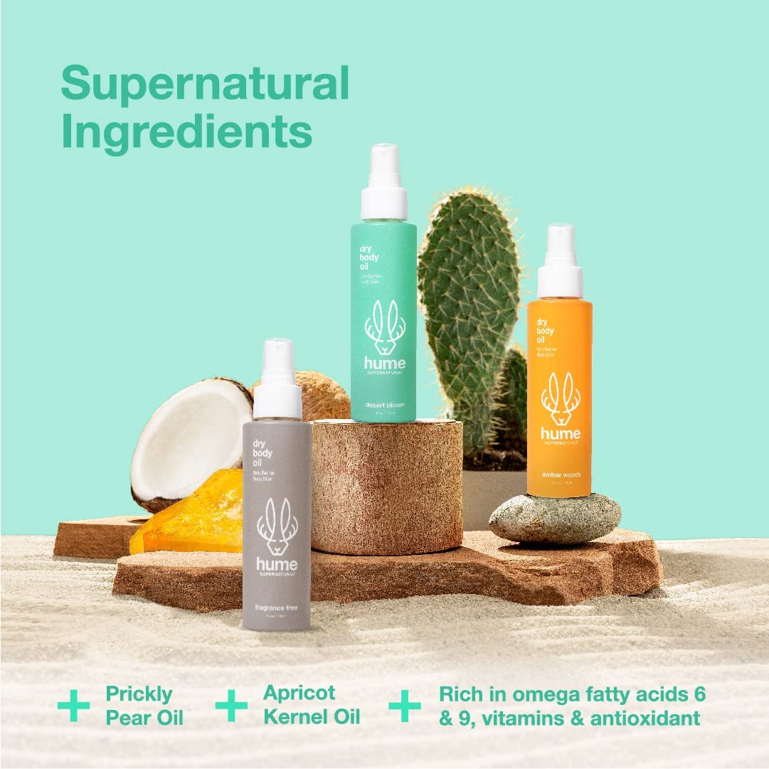 HUME SUPERNATURAL Spray de aceite corporal seco, aceite hidratante para piel seca, aceites corporales después de la ducha para mujeres y hombres,
