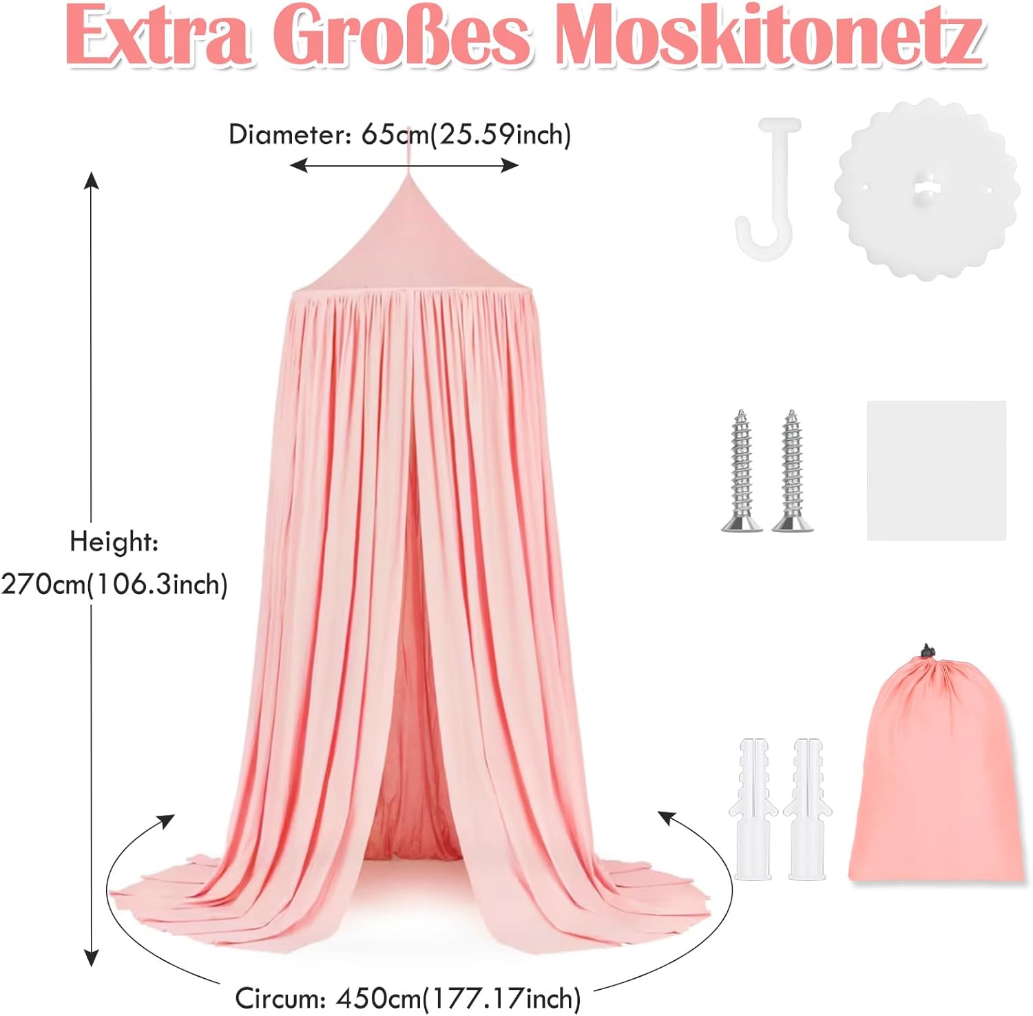 Toldo rosa, decoración de dormitorio de princesa, toldo para habitación de niñas, decoración de habitación para niñas, toldo para cama, toldo suave