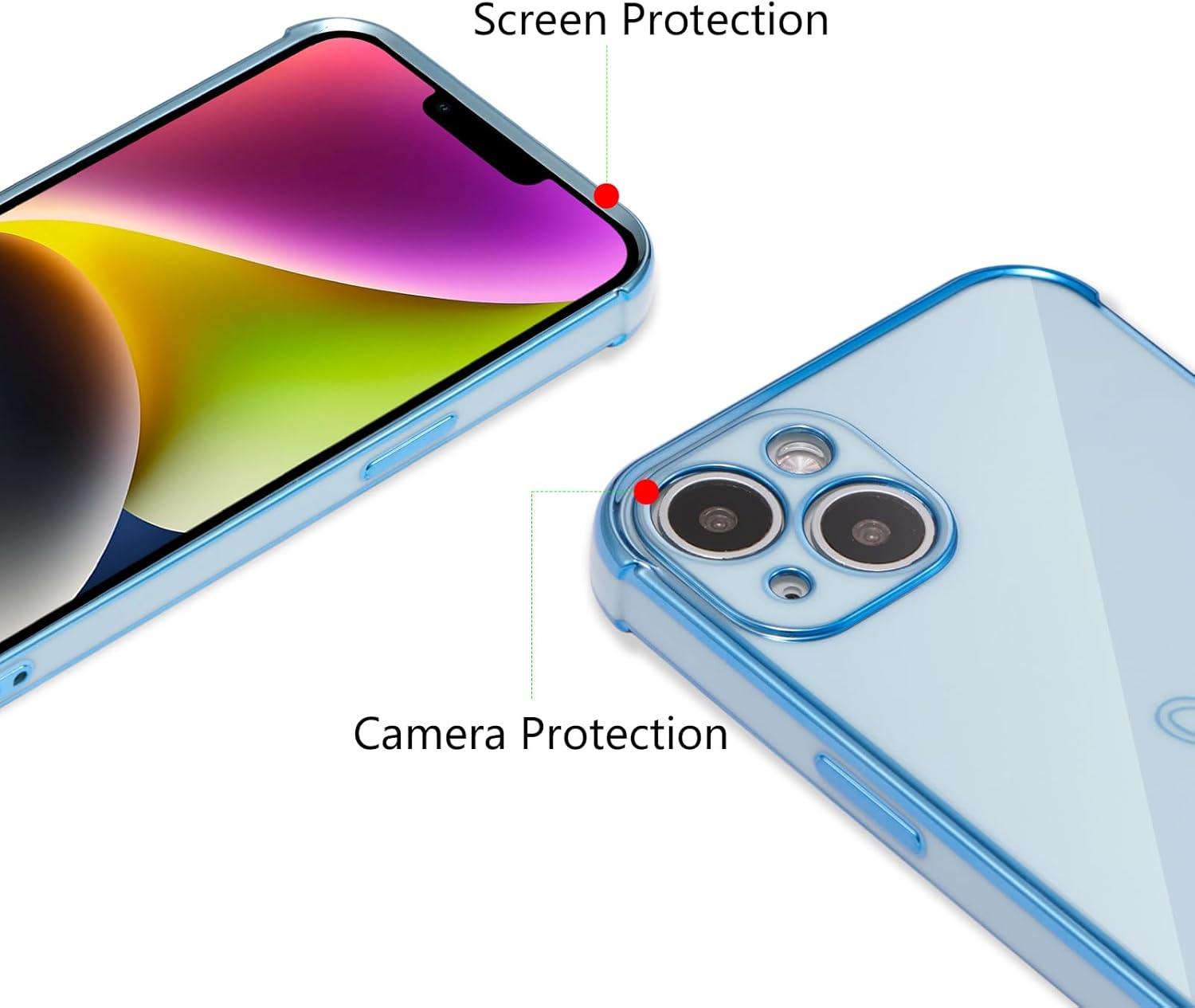 ZTOFERA Funda diseñada para iPhone 13 de 6.1 pulgadas, bonito patrón de corazones de amor con borde chapado y protección para lente de cámara, para