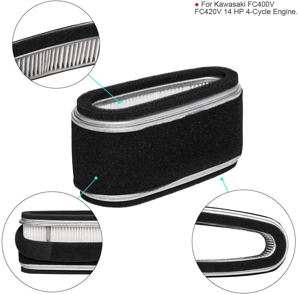 HIFROM Filtro de aire 11013-2110 con prefiltro de repuesto para Kawasaki FC400V FC420V 14 HP motor de 4 ciclos John Deere M97211 M74285 LX172 LX176