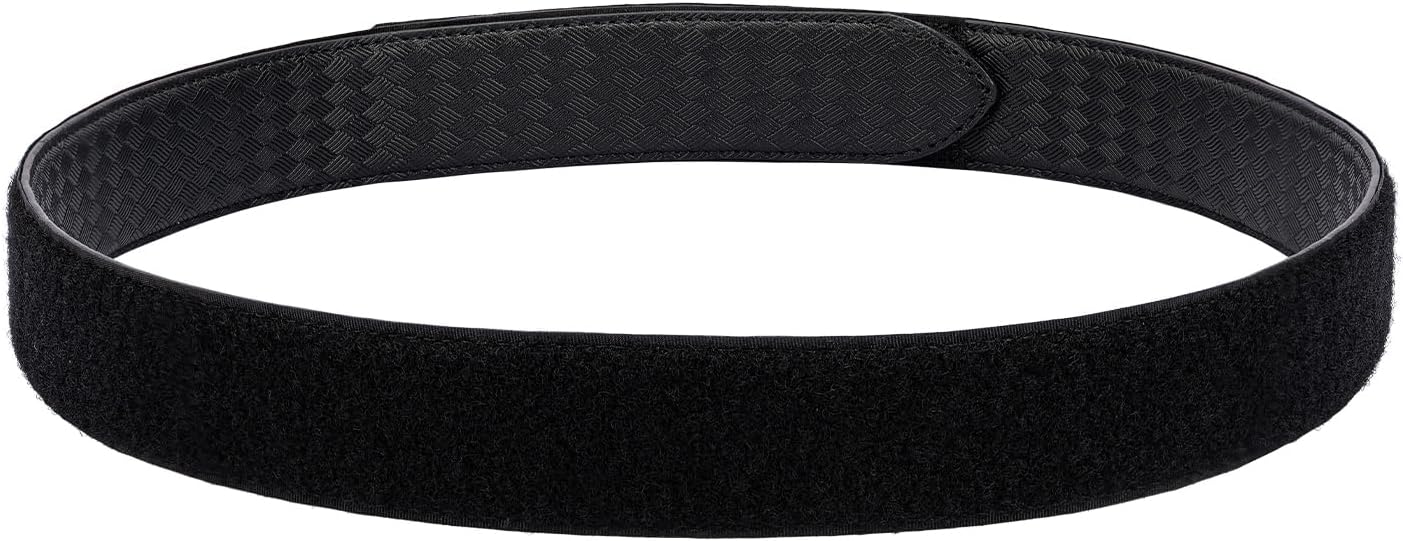 TACNEX Cinturón interior para cinturón de servicio policial reversible de cuero debajo del cinturón, forro de bucle sin hebilla de seguridad de 1.5