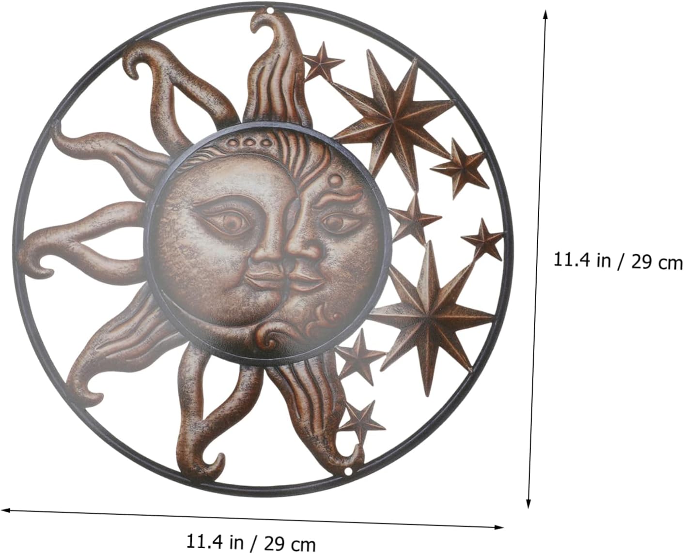 RORPOIR Decoración decorativa para exteriores, decoración de moda, decoración de pared colgante, escultura de arte celestial, sol, luna, decoración