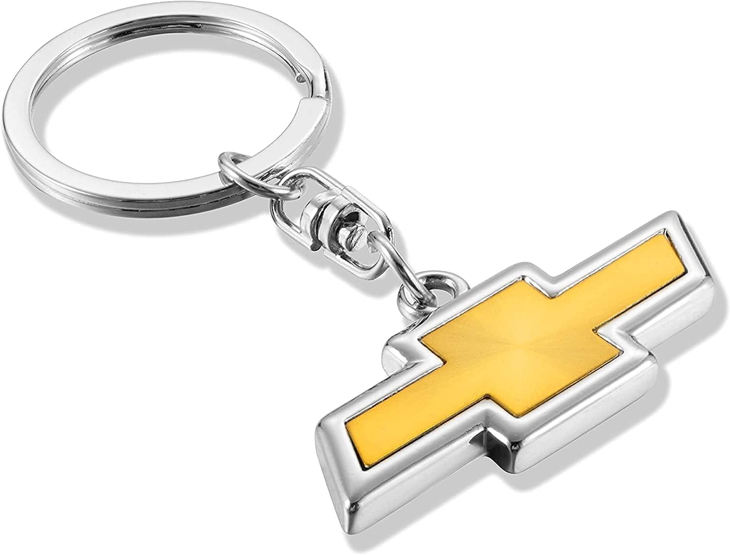 Llavero con logotipo de automóvil, aleación de metal cromado 3D, accesorios para automóvil (apto para Chevy)