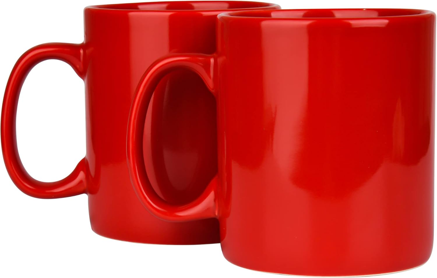 Juego de 2 tazas de café de cerámica súper grandes de 30 oz (rojo)