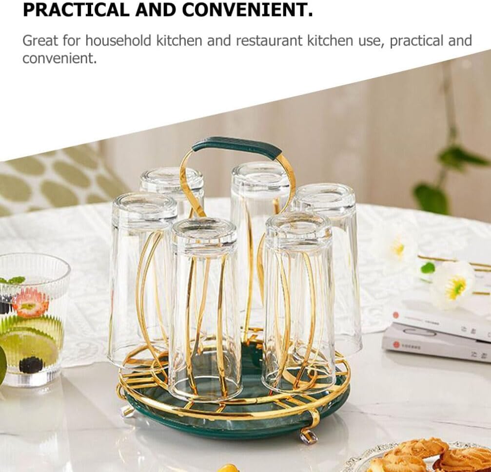 Alipis Soporte de metal para taza de árbol, soporte para mostrador, 6 ganchos para taza de café, soporte para exhibición de tazas de café,