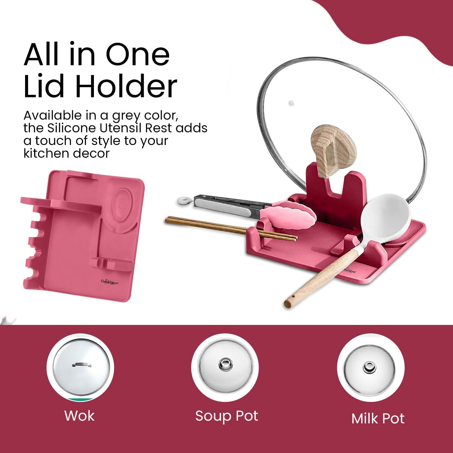 Soporte para utensilios de silicona 3 en 1, organizador de estufa con almohadilla de goteo, resistente al calor, soporte para cucharas con soporte