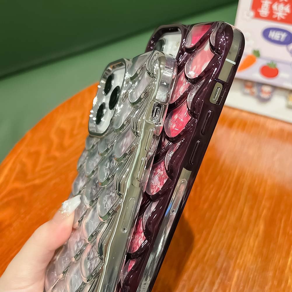 KERZZIL Funda de lujo con diseño de sirena 3D compatible con iPhone 13 Pro Max, bonita funda de TPU suave chapado en oro para mujeres y niñas