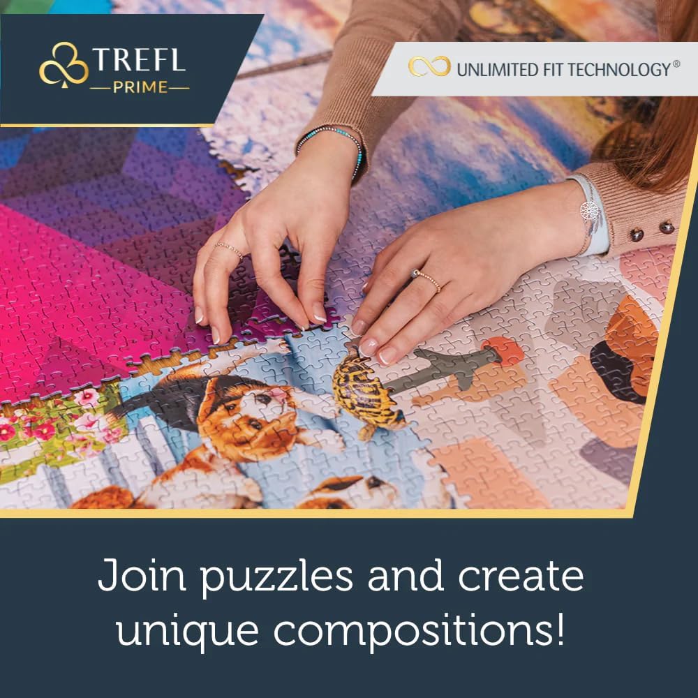 Trefl Rompecabezas de 1000 piezas Prime – Yoga, gatos y café tranquilidad