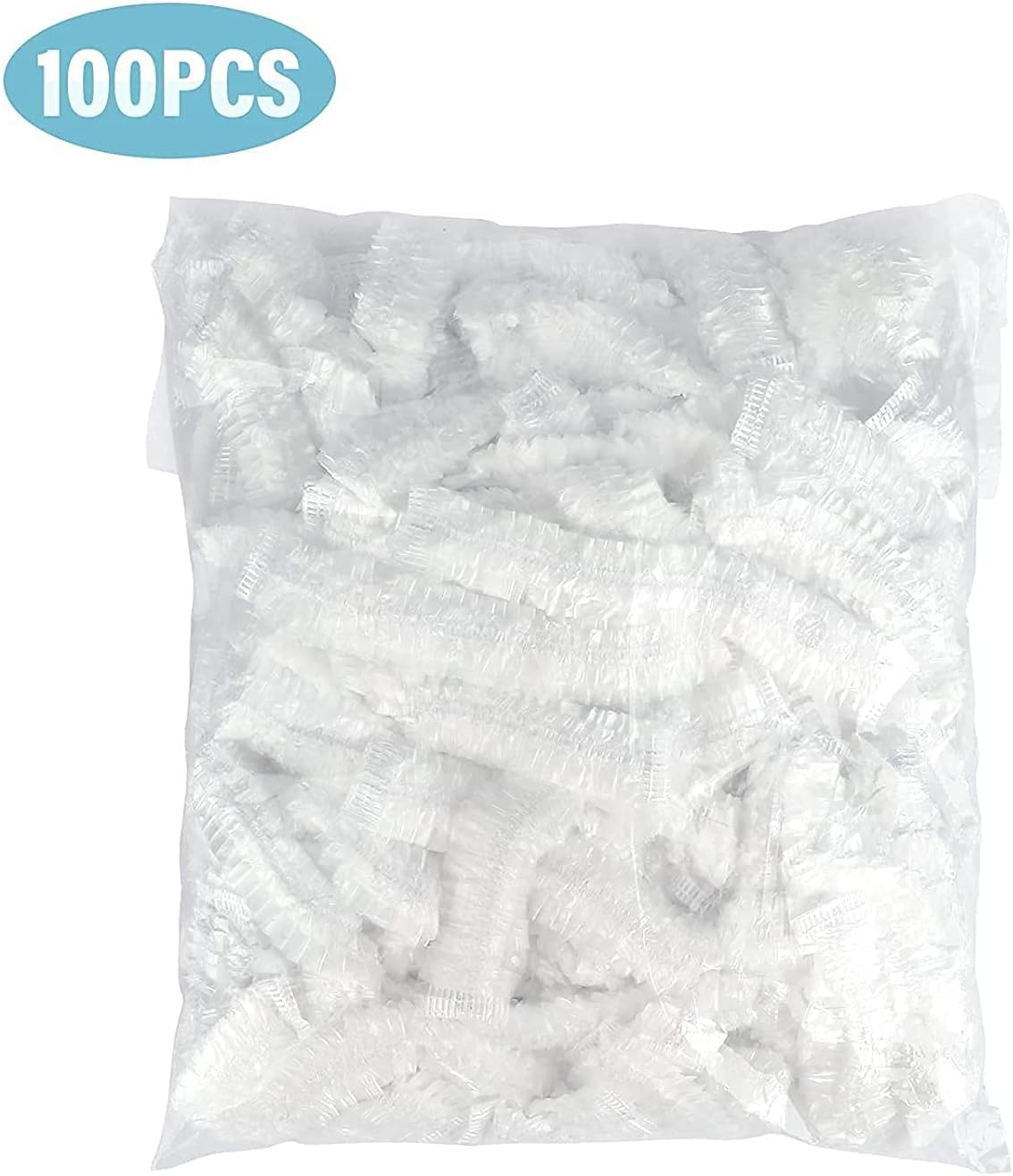 100 piezas de gorro de ducha para perro, cubiertas desechables para las orejas de perro, tapas de ducha desechables de plástico para perros,