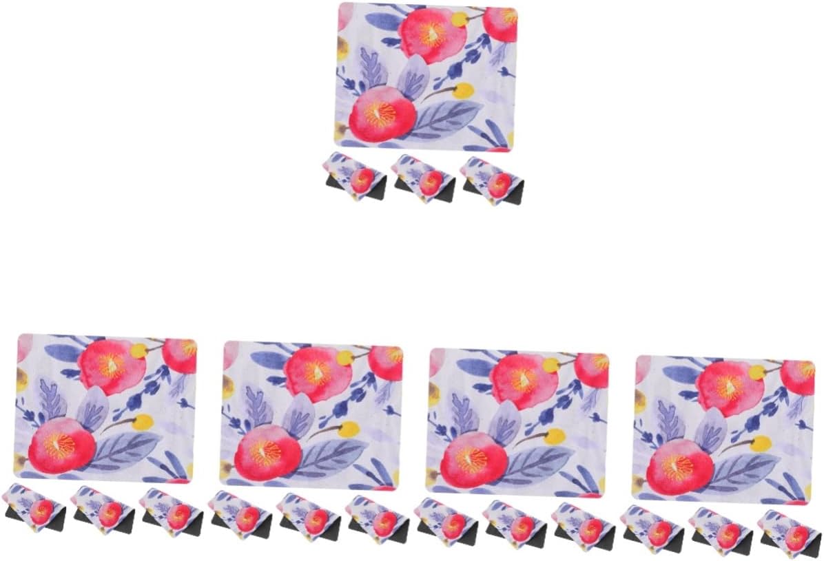 Tofficu 20 alfombrillas de mouse con diseño floral, color blanco, cuadrada, antialmohadilla, grande, para laptop, computadora, mouse pad para