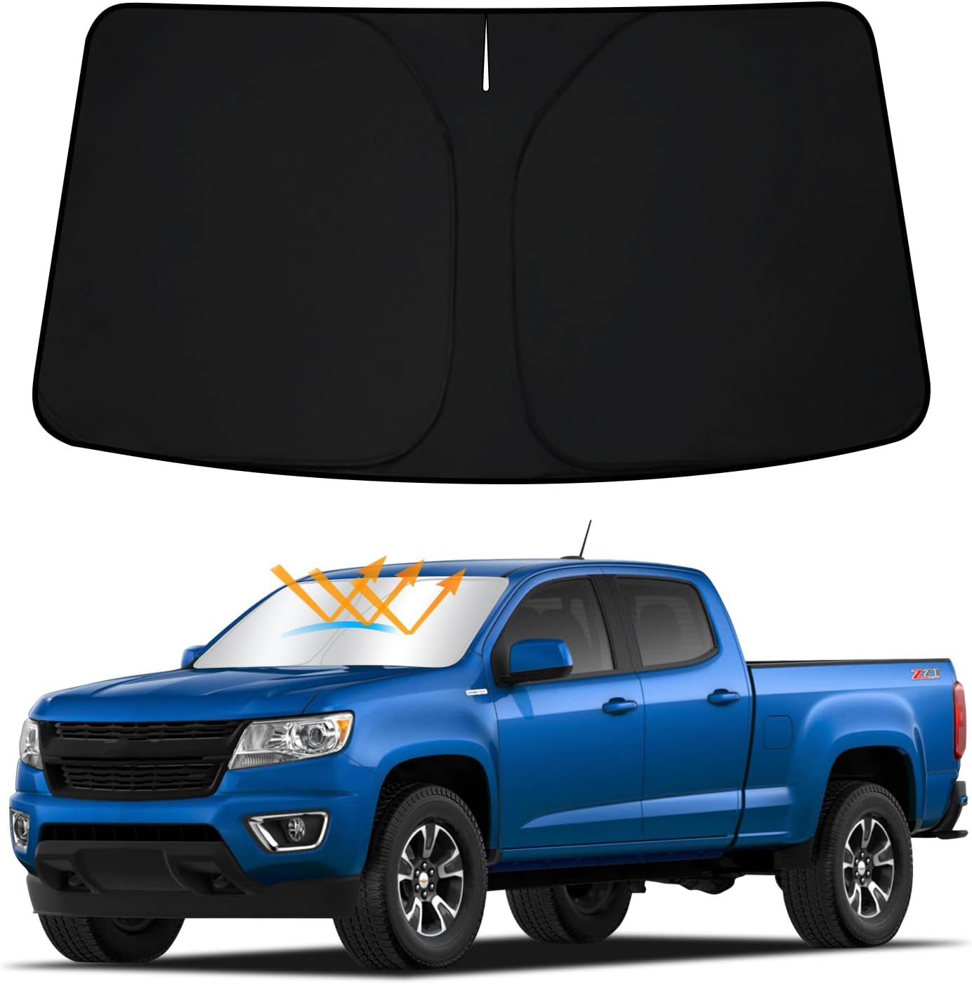 D-Lumina Parasol para parabrisas delantero para Chevy Colorado 2015-2022, parasol plegable para ventana delantera para rayos UV y protección solar