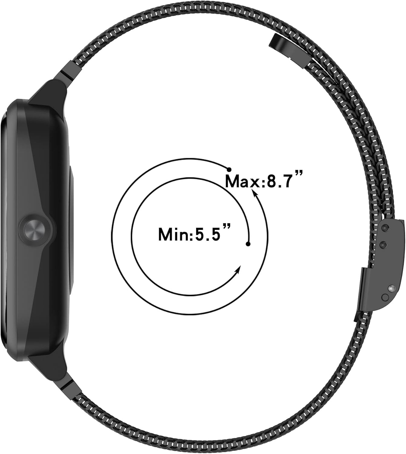 FitTurn Paquete de 2 correas de reloj Wahoo ELEMNT Rival, rejillas de repuesto delgadas de malla de acero inoxidable con cierre a presión para Wahoo