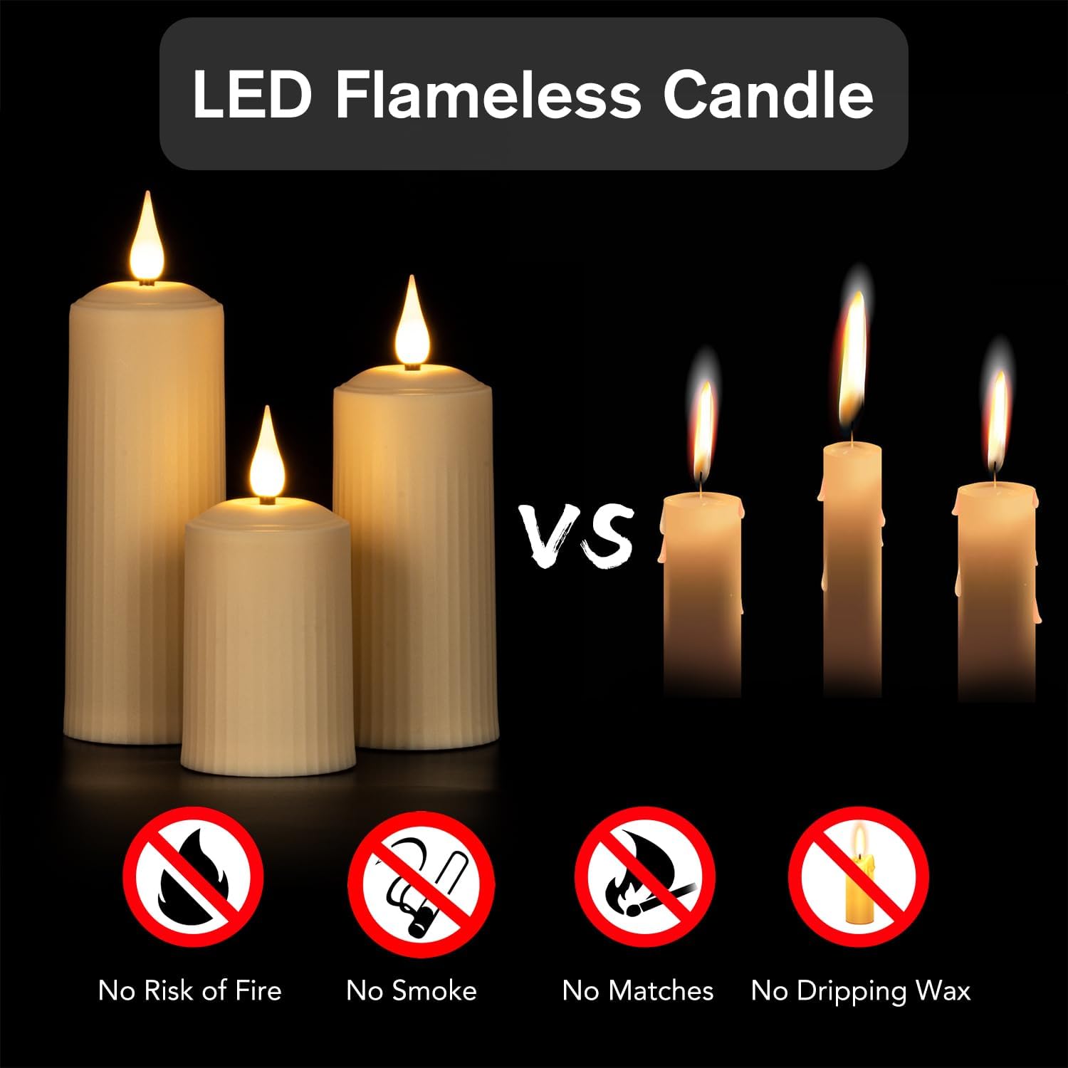 Paquete de 6 velas sin llama que funcionan con pilas con temporizador y control remoto, velas parpadeantes falsas, velas LED eléctricas para