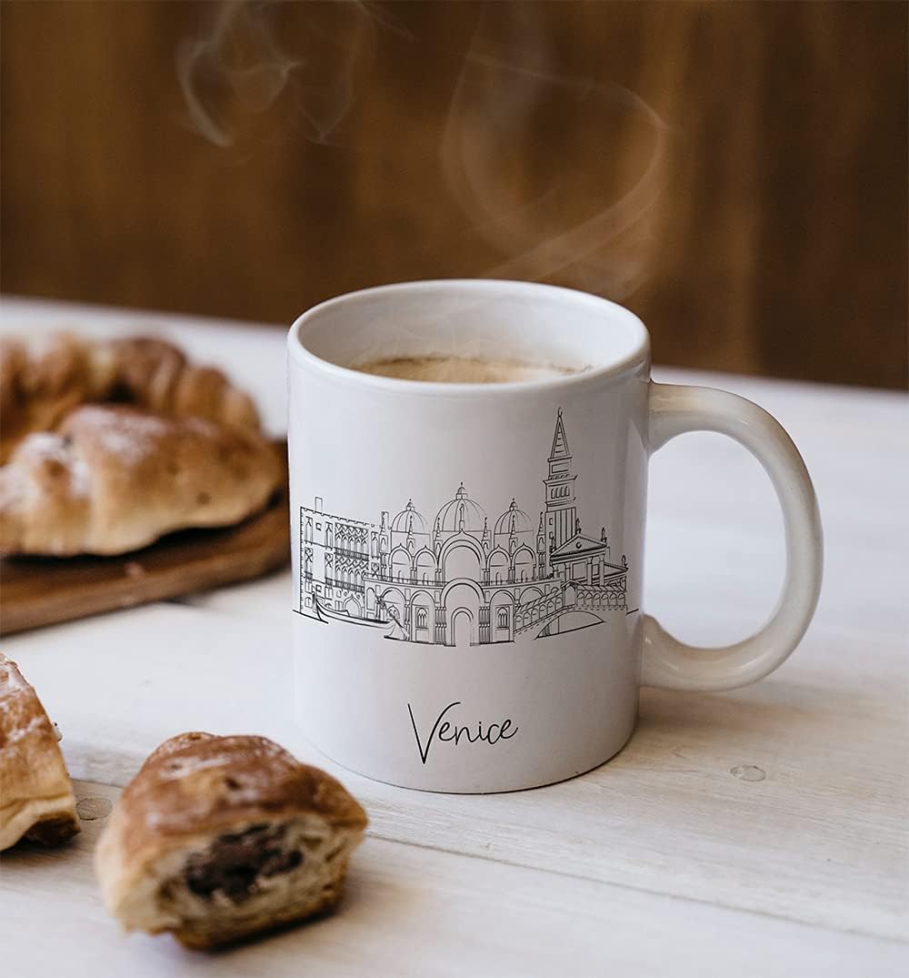 Regalos y recuerdos de Venecia Italia  Tazas de café  Regalos de graduación de Venecia para él  Vasos únicos  Taza de cerámica de 11 oz  Los mejores