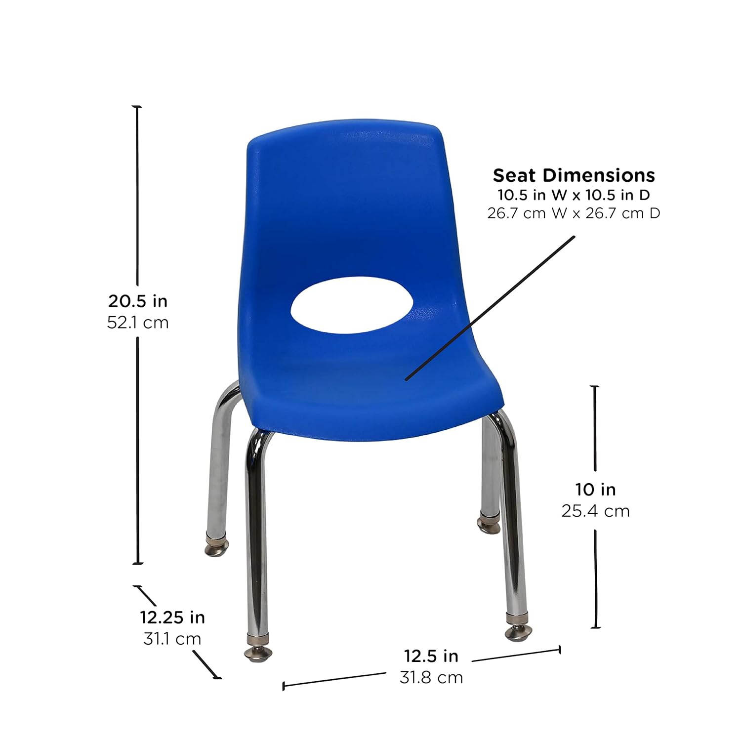 Angeles Silla infantil MyPosture, azul con patas cromadas, 10.0 in