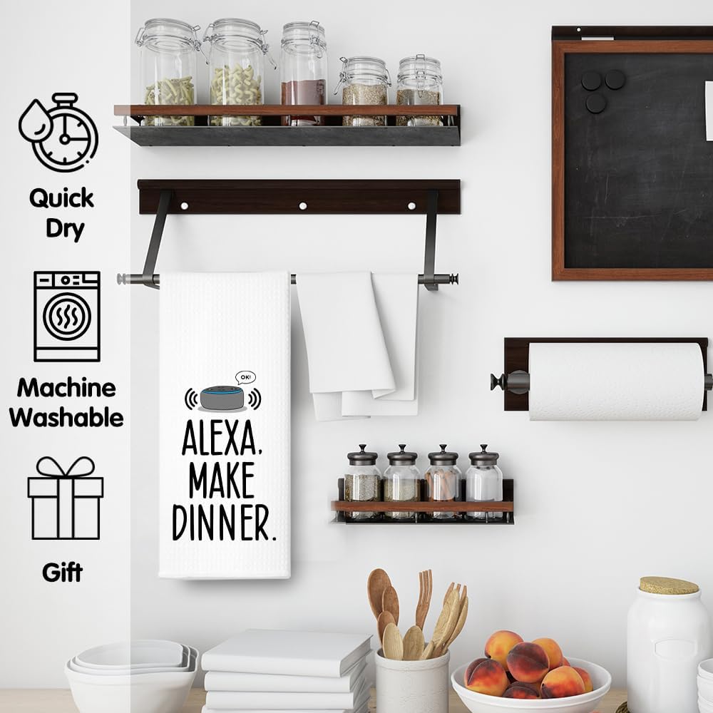 Alexa, Make Dinner – Toalla de cocina con altavoces, regalo para mujeres, hermanas, amigas, mamá, tía, anfitriona, amante de la música, inauguración