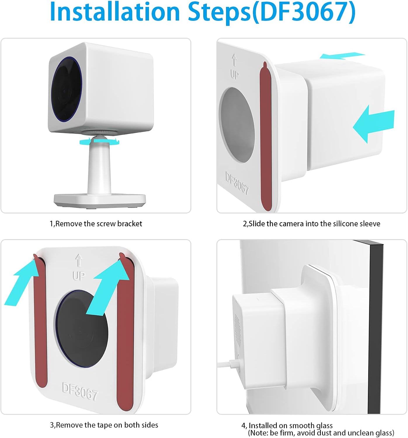 HOLACA Soporte de ventana para Wyze Cam OG, soporte de montaje flexible adhesivo fuerte para soporte de teleobjetivo Wyze Cam OG (paquete de 2,