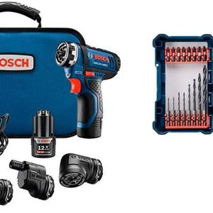 Bosch GSR12V-140FCB22 12V Max Flexiclick 5 en 1 Sistema de taladrodestornillador con 40 piezas de taladro resistente al impacto Bosch GSR12V-140FCB22 12V Max Flexiclick 5 en 1 Sistema de taladrodestornillador con 40 piezas de taladro resistente al impacto