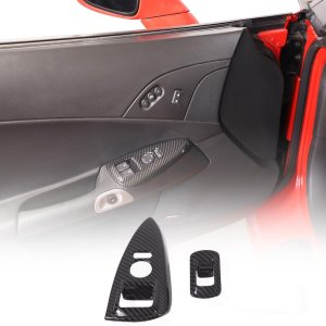 ABS Interruptor de elevación de ventana de coche Panel de botón Cubierta de marco Decoración Adhesivo para Chevrolet Corvette C6 2005-2013 Marco de ABS Interruptor de elevación de ventana de coche Panel de botón Cubierta de marco Decoración Adhesivo para Chevrolet Corvette C6 2005-2013 Marco de