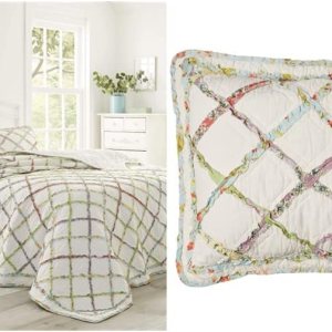 Laura Ashley Home Ruffle Garden Collection, colcha reversible y elegante, tamaño King, crema y hogar, funda estándar, ropa de cama de algodón suave Laura Ashley Home Ruffle Garden Collection, colcha reversible y elegante, tamaño King, crema y hogar, funda estándar, ropa de cama de algodón suave