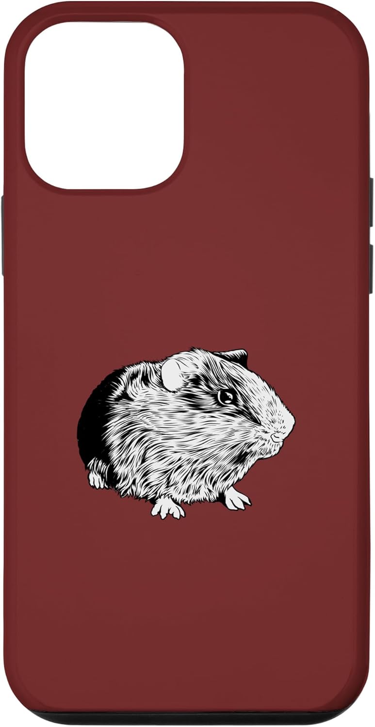 iPhone 12 mini Black and white drawing – guinea pig Case