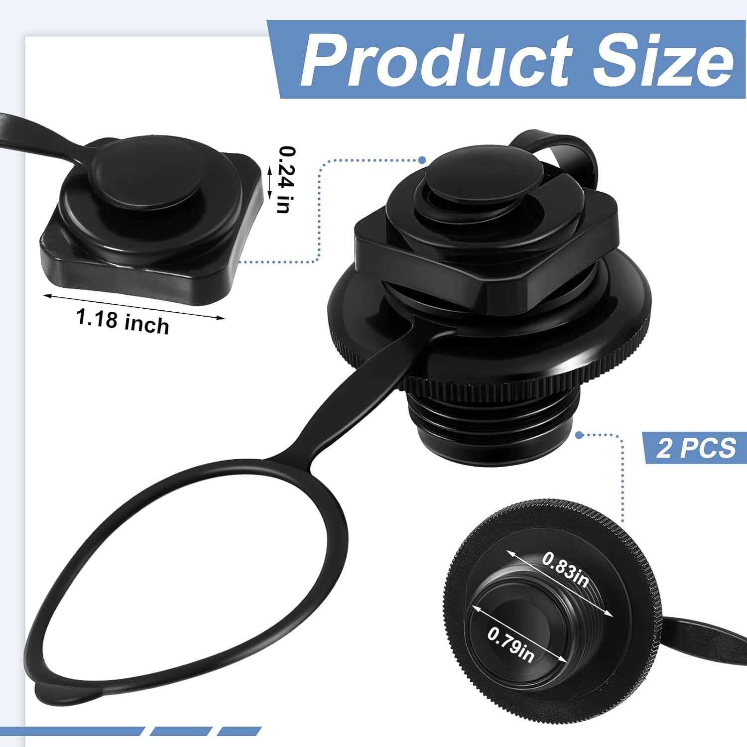 Inflatable Boat Air Valve Inflatable Boat Spiral Air Plugs One Way Inflation Boston Valve Replacement Screw for Pool Rubber Dinghy Raft Kayak Boat