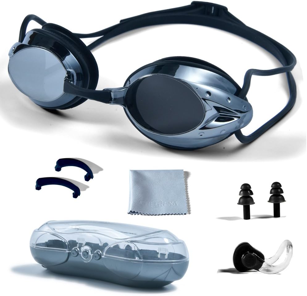 Gafas de natación, gafas de natación profesionales, antivaho con protección UV, sin fugas, para adultos, hombres, mujeres y niños