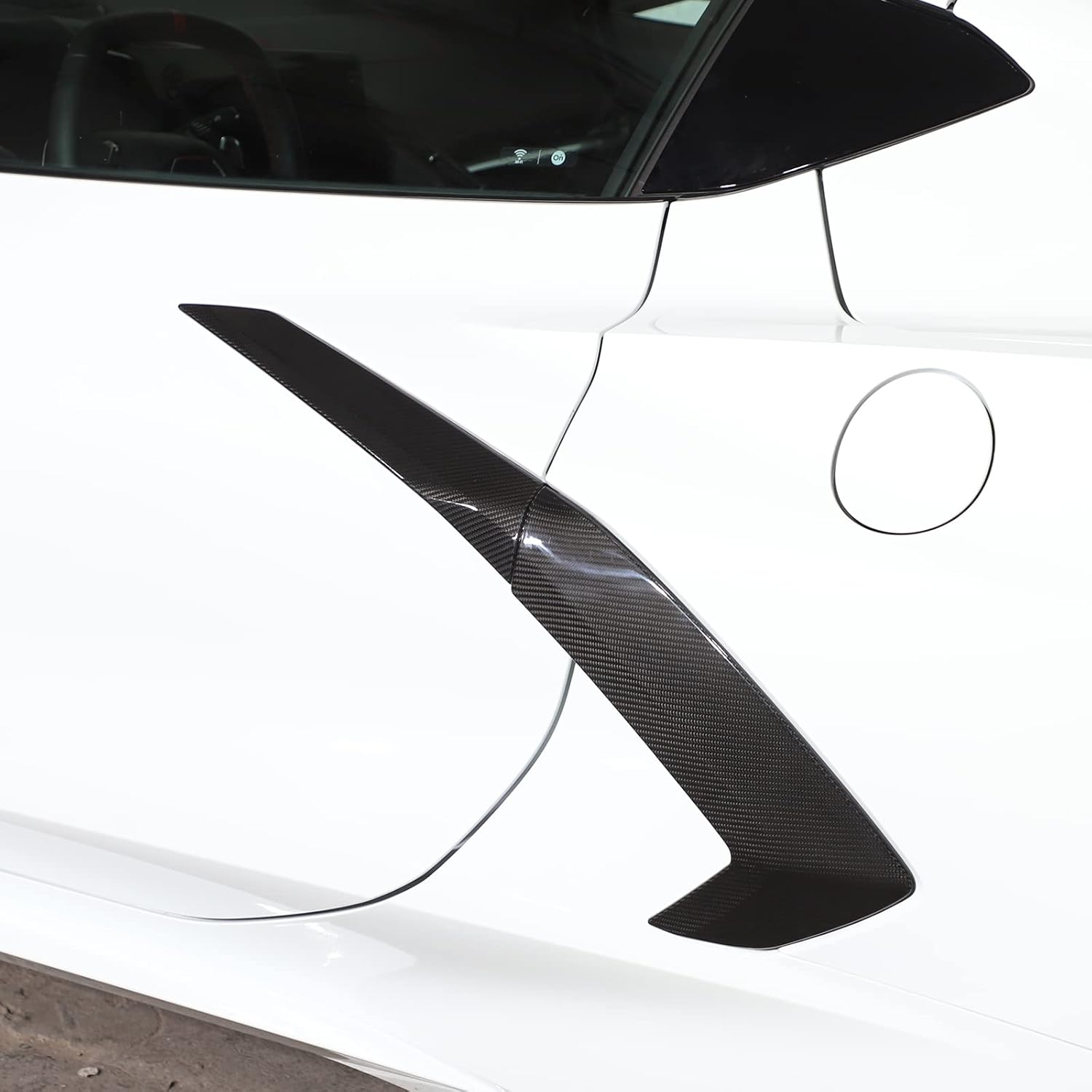 Cubierta de salida de aire exterior de fibra de carbono 100% real para Chevrolet Corvette C8 2020-2023, accesorios de ventilación lateral de