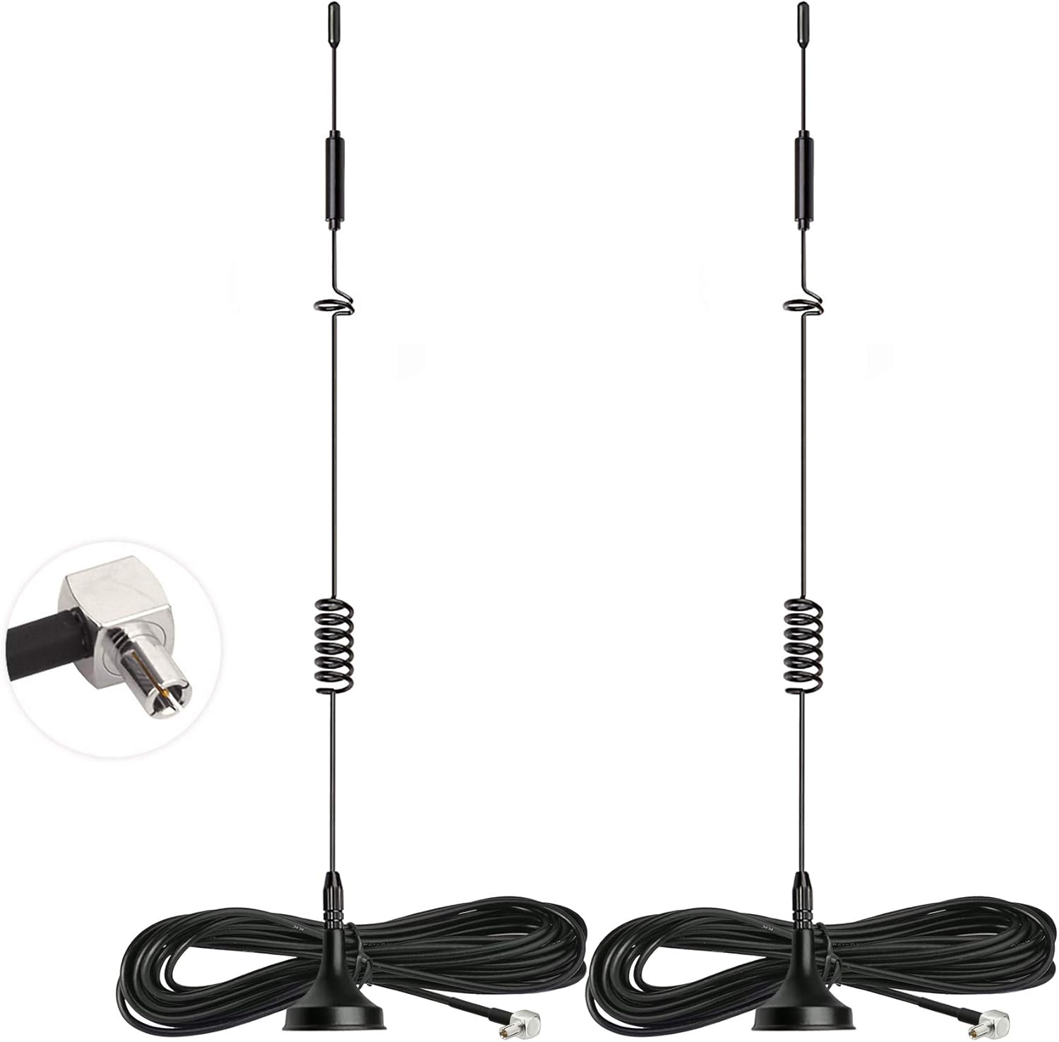 Bingfu 4G LTE 8dBi Base Magnética MIMO TS9 Antena (paquete de 2) Compatible con Verizon AT&T T-Mobile Sprint 4G LTE Hotspot móvil MiFi Router Módem