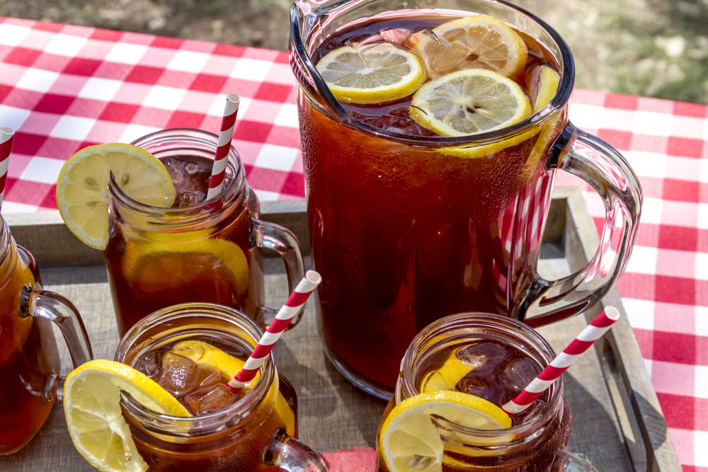 Southern Sweet Tea Company Té helado sin azúcar  Té grande puro y natural sin azúcar de 64 onzas  Sin azúcar añadido, colores, sabores  Té sin dulce