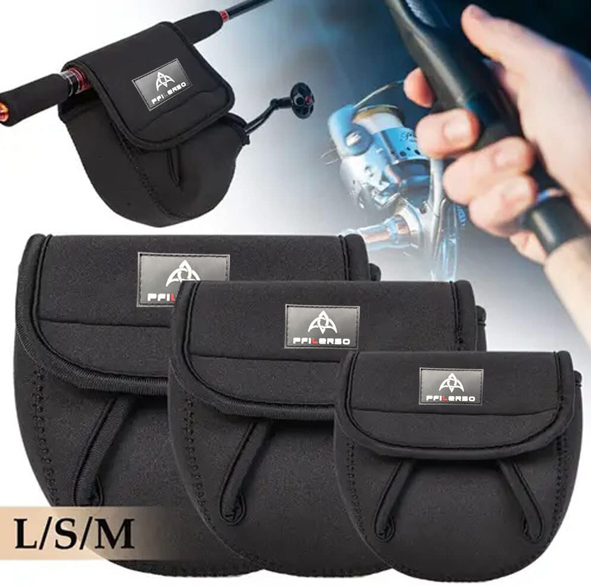 3 fundas de carrete de pesca giratorio, bolsa de pesca de pesca de pesca de pesca de pesca de cebo de pesca para carretes de pesca para carretes