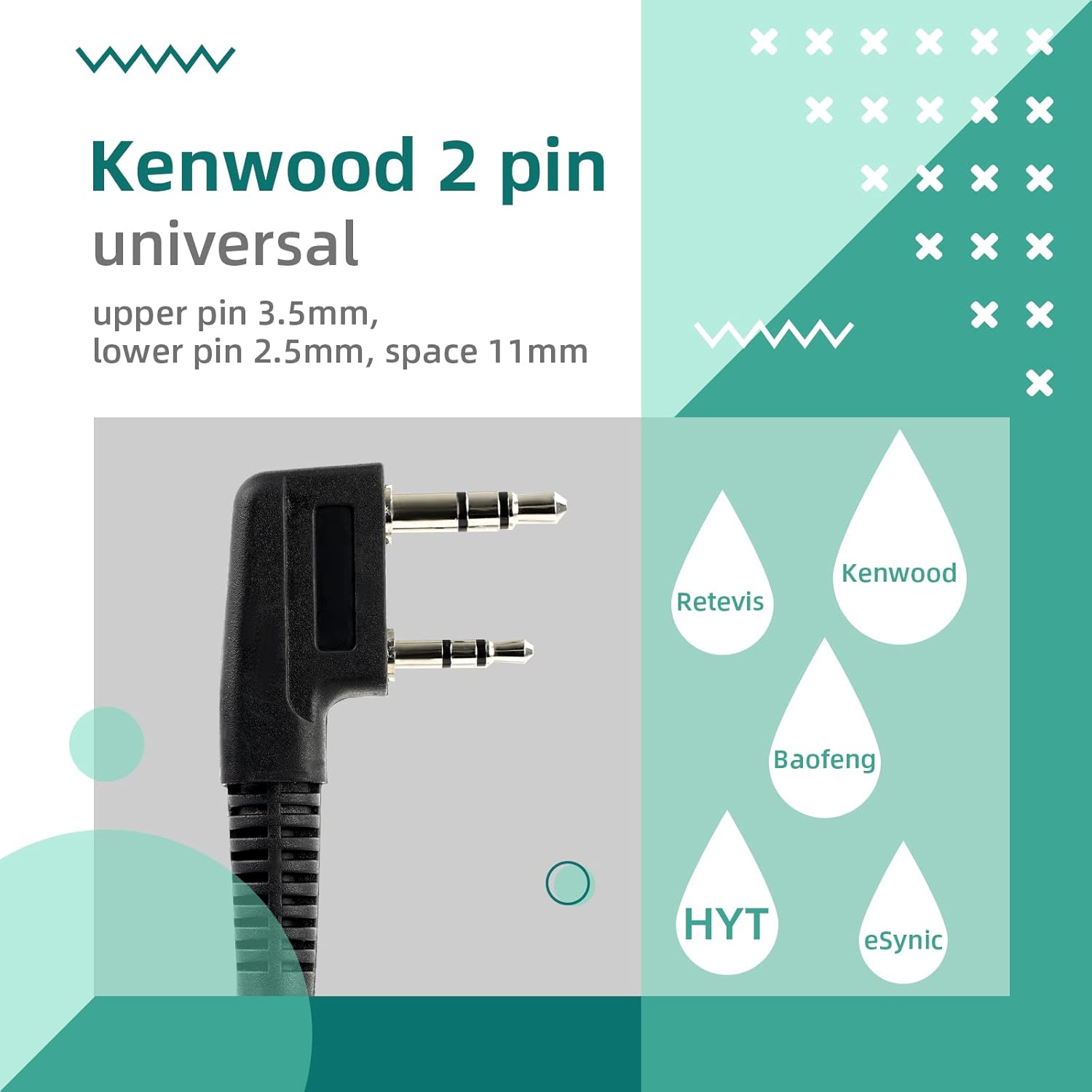 Retevis Radio bidireccional RT22 (paquete de 4) con auricular VOX (paquete de 4), recargable de largo alcance, portátil, manos libres para adultos,