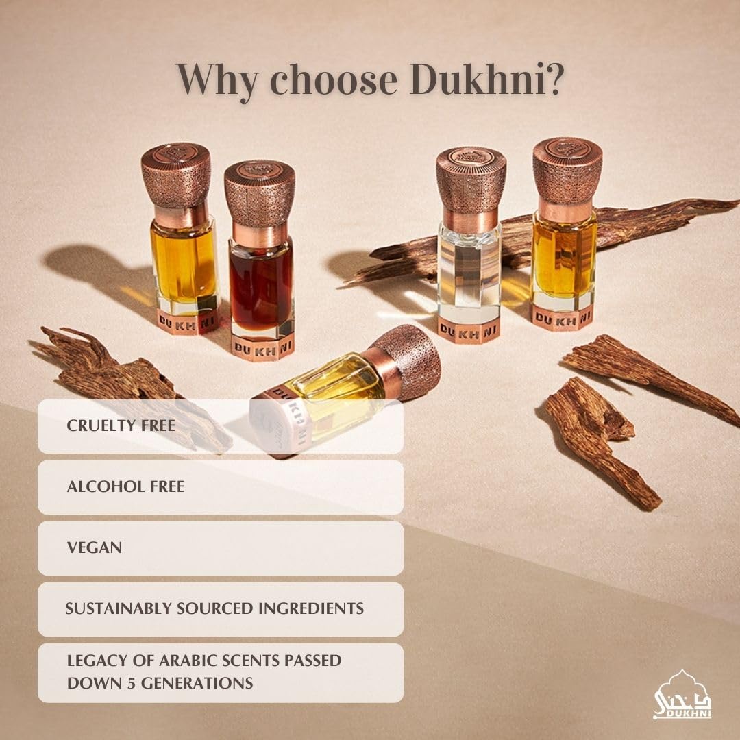 Dukhni Oud Faten Attar aromas refrescantes mezclados con Oud  Aceite de fragancia árabe auténtico  100% puro, sin alcohol, Halal  1 botella x 0.2 fl