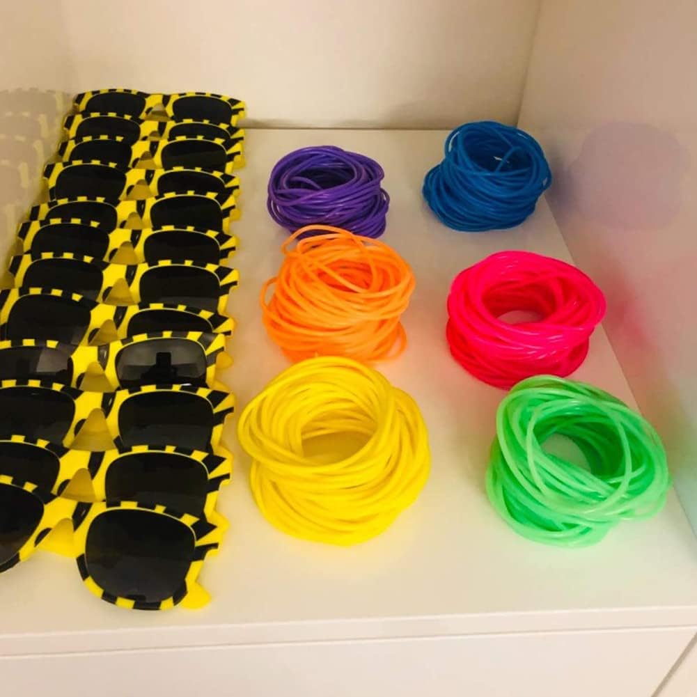 Zakia Pulseras de silicona gomosas mixtas de 25 pces Bandas Shag Rubber Gummies Brazaletes Pulseras