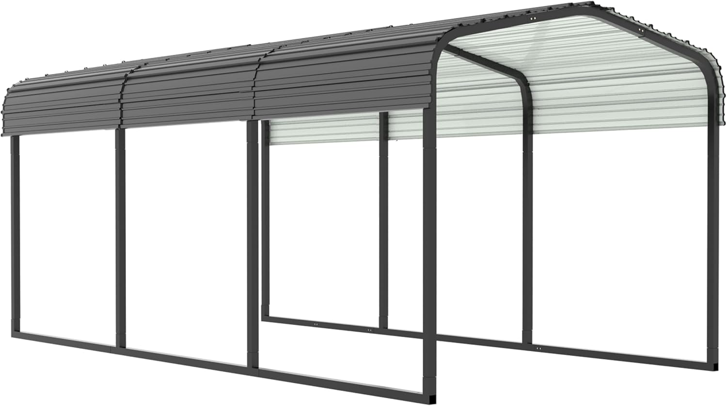 MUPATER Toldo de garaje para exteriores, 10 x 15 pies, tienda de campaña de metal resistente, sombra de refugio de garaje con techo de metal, marco