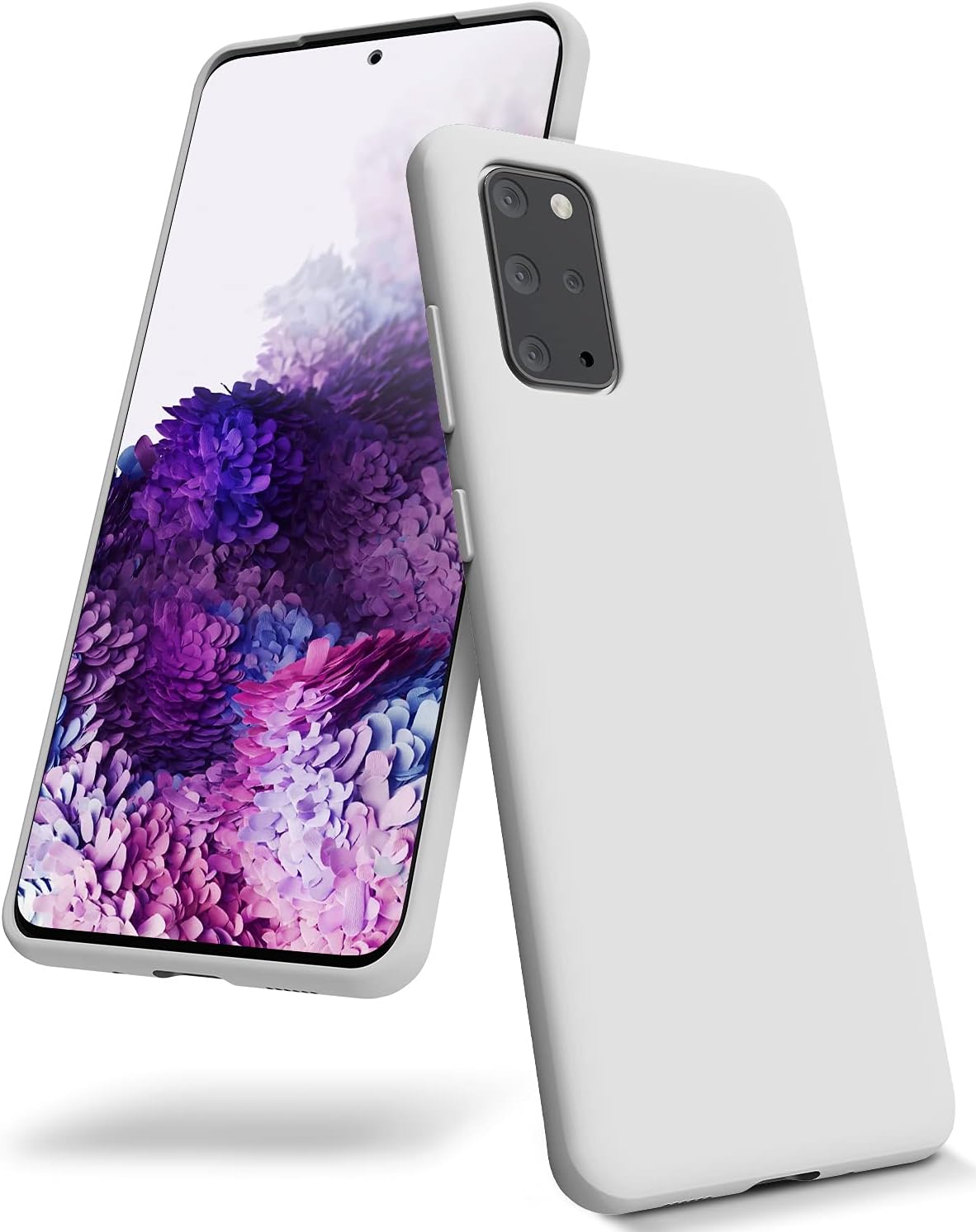 GOOSPERY Funda de silicona líquida para Samsung Galaxy S20 Plus (2020) Jelly Rubber Bumper Case con forro de microfibra suave, color piedra