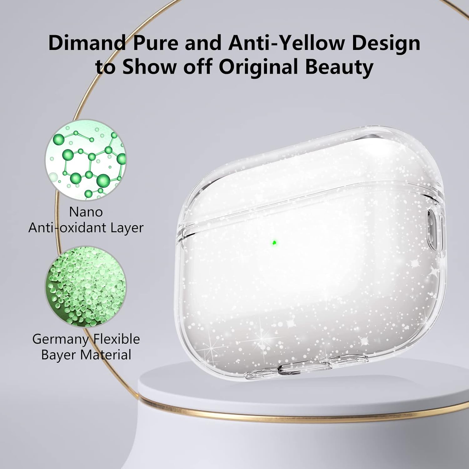 Aircawin Funda transparente para Airpods Pro 2, funda transparente de TPU suave para Airpods Pro de 2 generación, funda protectora completa,