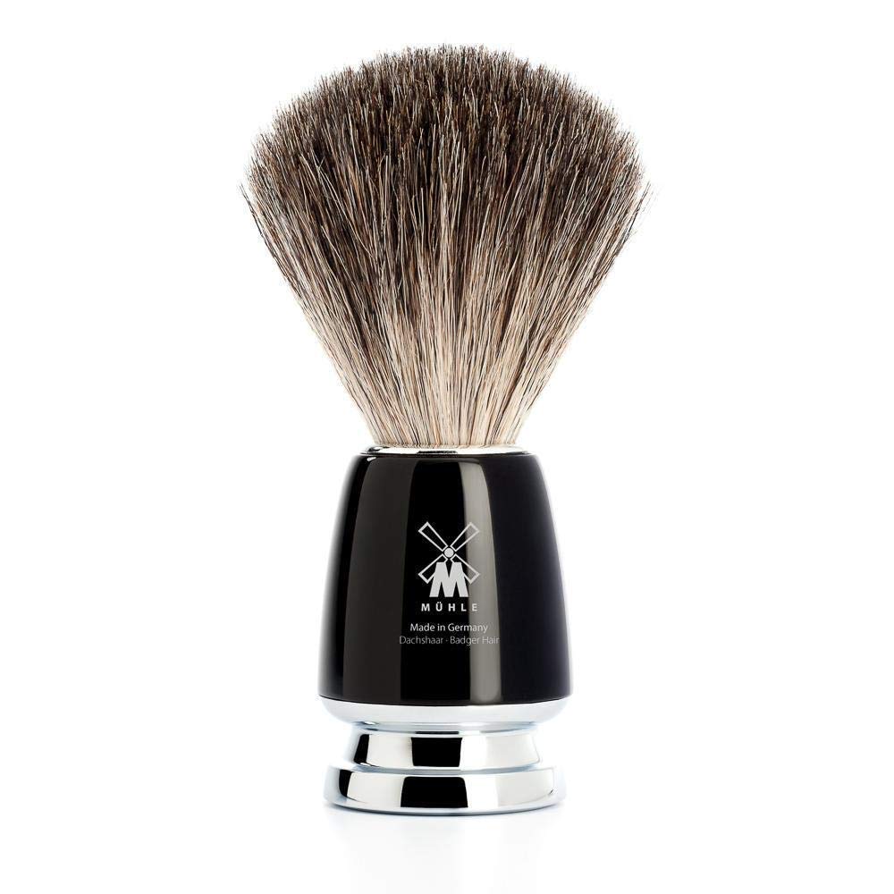 MÜHLE RYTMO – Juego de afeitar de seguridad de 4 piezas de tejón puro de doble filo (peine cerrado) para hombres, perfecto para uso diario, afeitado