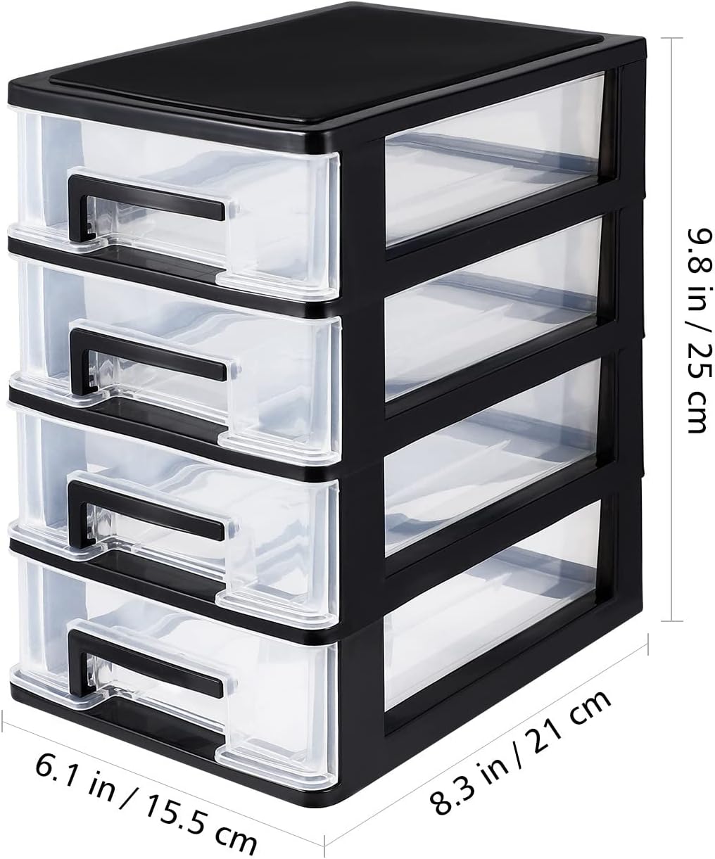 MOMFEI Gabinete de almacenamiento de cuatro capas tipo cajón de plástico tipo armario portátil multifunción estante organizador muebles