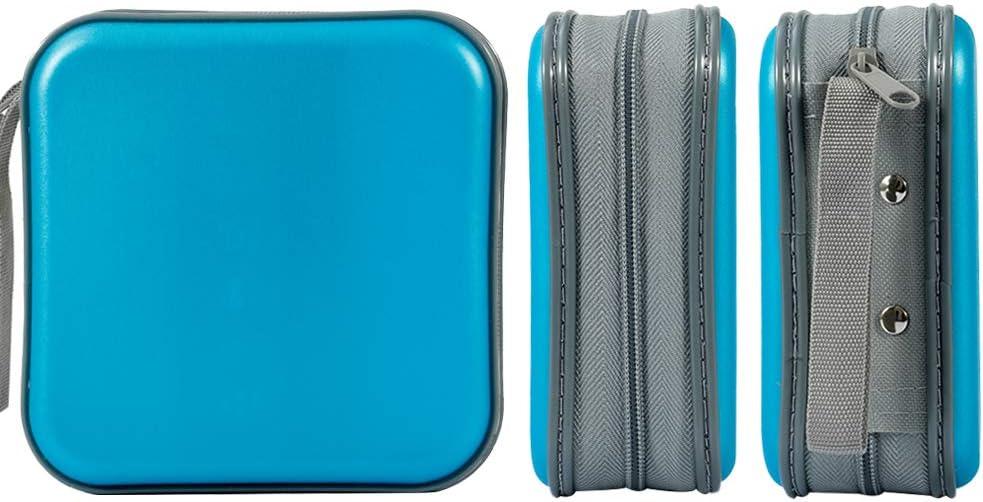 Funda para CD, CDDVD, 40 capacidades, funda protectora para CD y VCD, organizador de almacenamiento, folleto, cartera para el hogar y el auto (azul