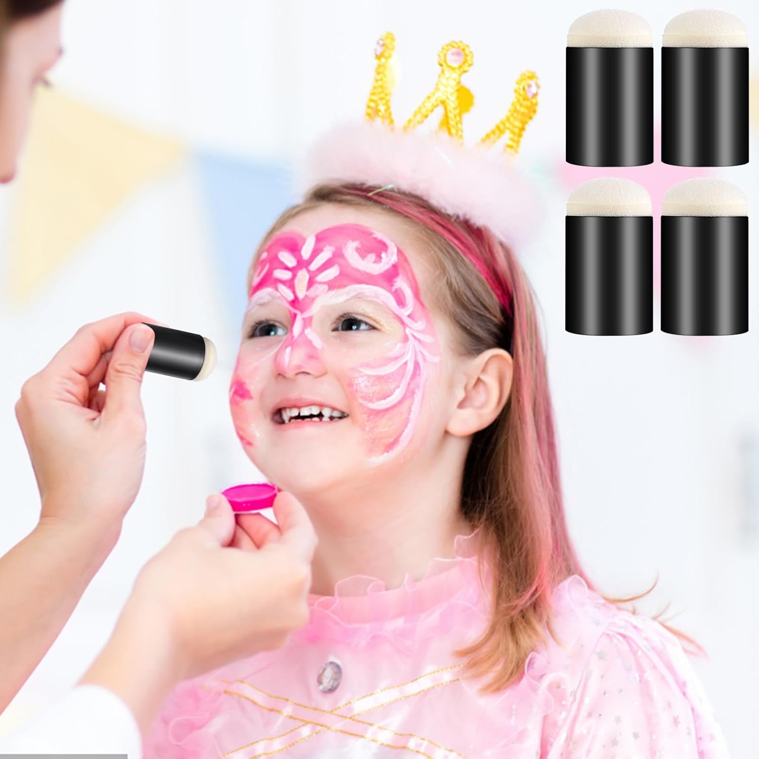 20 esponjas de dedo, pinceles de esponja de pintura de dedos, pintura de dedo negro, para dibujar y hacer tarjetas