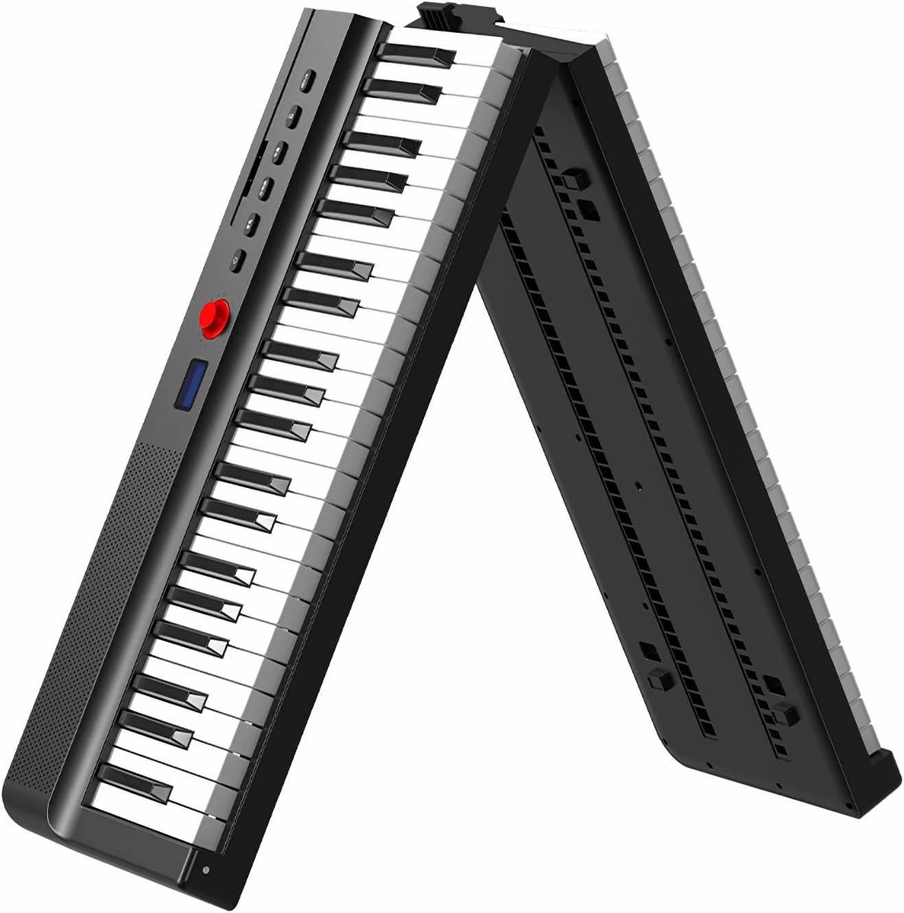 Longeye Teclado de piano plegable de 88 teclas, teclado eléctrico portátil, piano digital semi pesado para principiantes con auriculares, pedal de