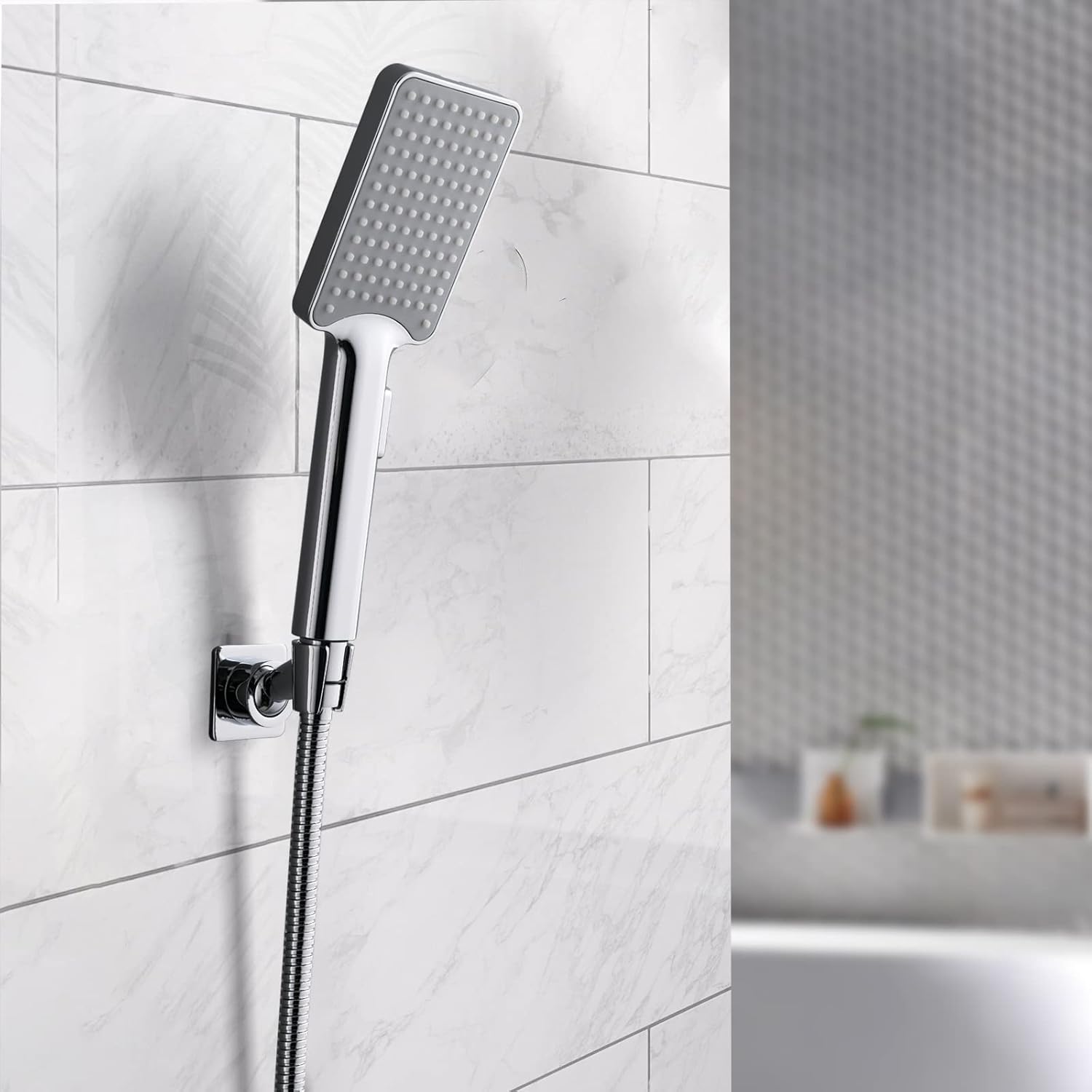 Soporte de cabezal de ducha ajustable de latón de mano, soporte de montaje en pared, soporte para varita de ducha, instalación de pegamento sin