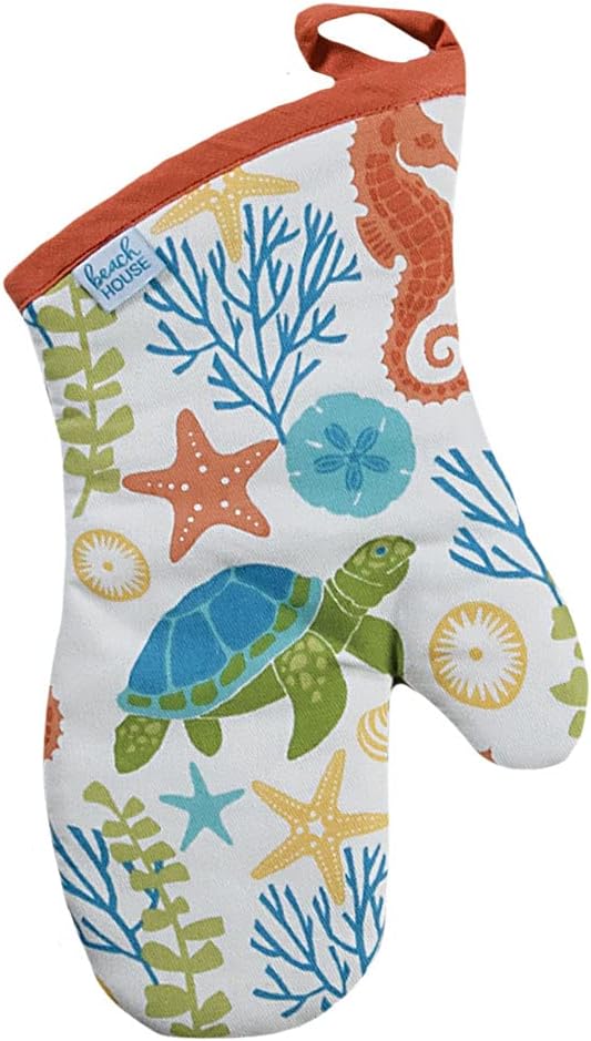 Kay Dee Designs – Paquete de cocina de tortuga marina de 4 piezas, 2 toallas de doble propósito, agarradera y guante de horno
