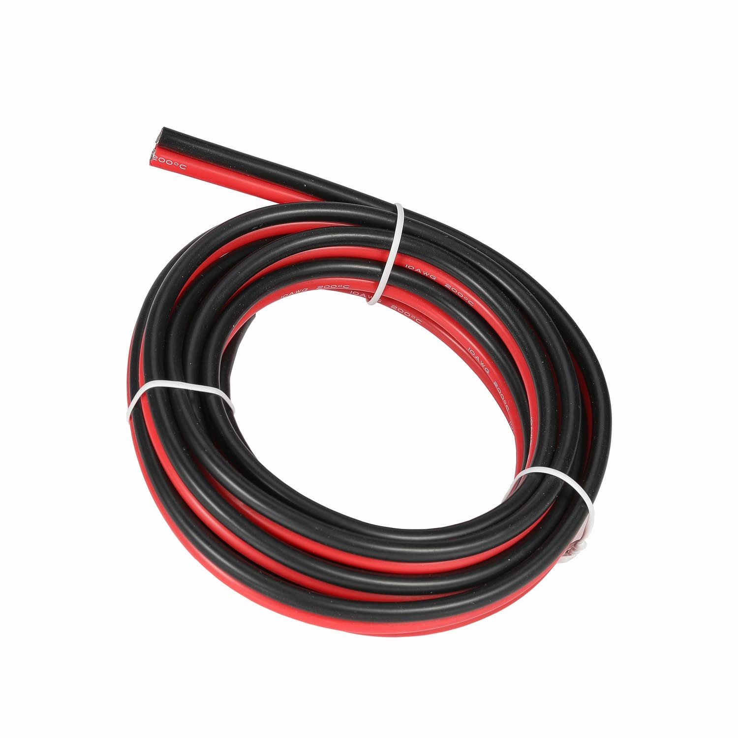 Alambre de silicona 10 AWG 2 conductores línea de cable paralelo de 20 pies 10 pies negro y 10 pies rojo alambre trenzado calibre 10 – Alambre de
